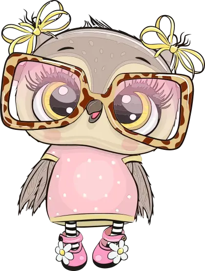 Cute Owl with Glasses