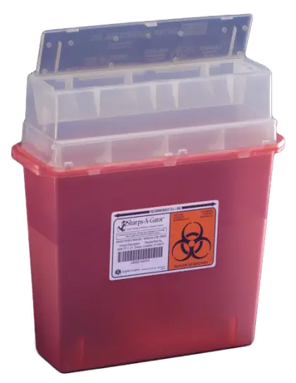 Red Sharps Biohazard Container