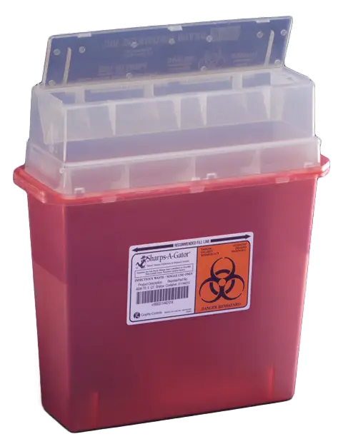 Red Sharps Biohazard Container