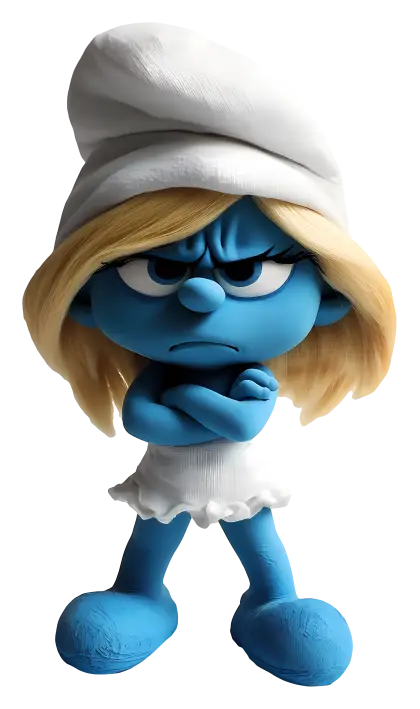 Blue Cartoon Character with Attitude