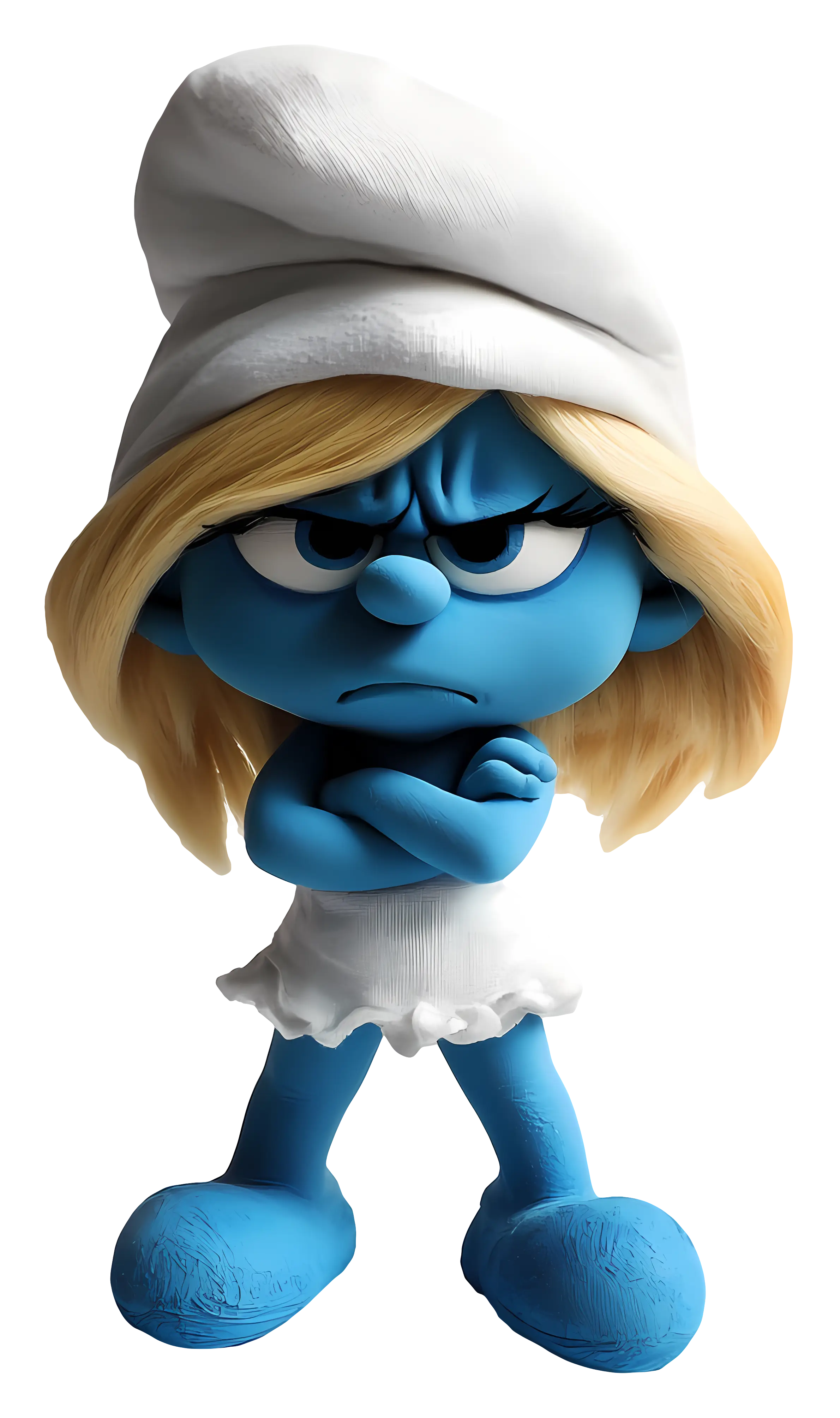Blue Cartoon Character with Attitude