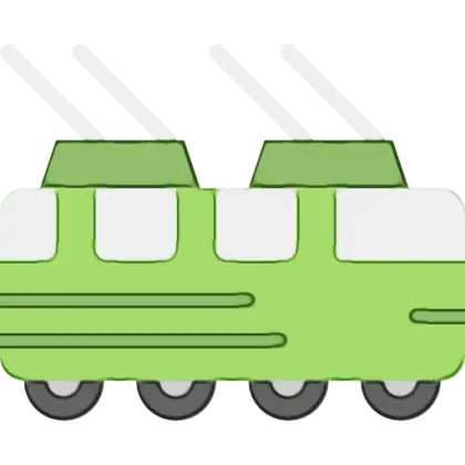 Green Train Cartoon Illustration