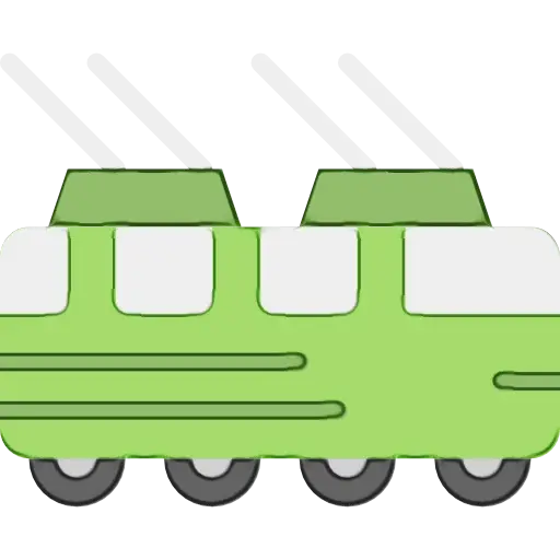 Green Train Cartoon Illustration