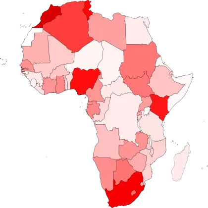 Colored Regional Map of Africa
