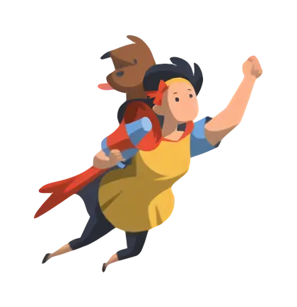 Superhero Woman Flying