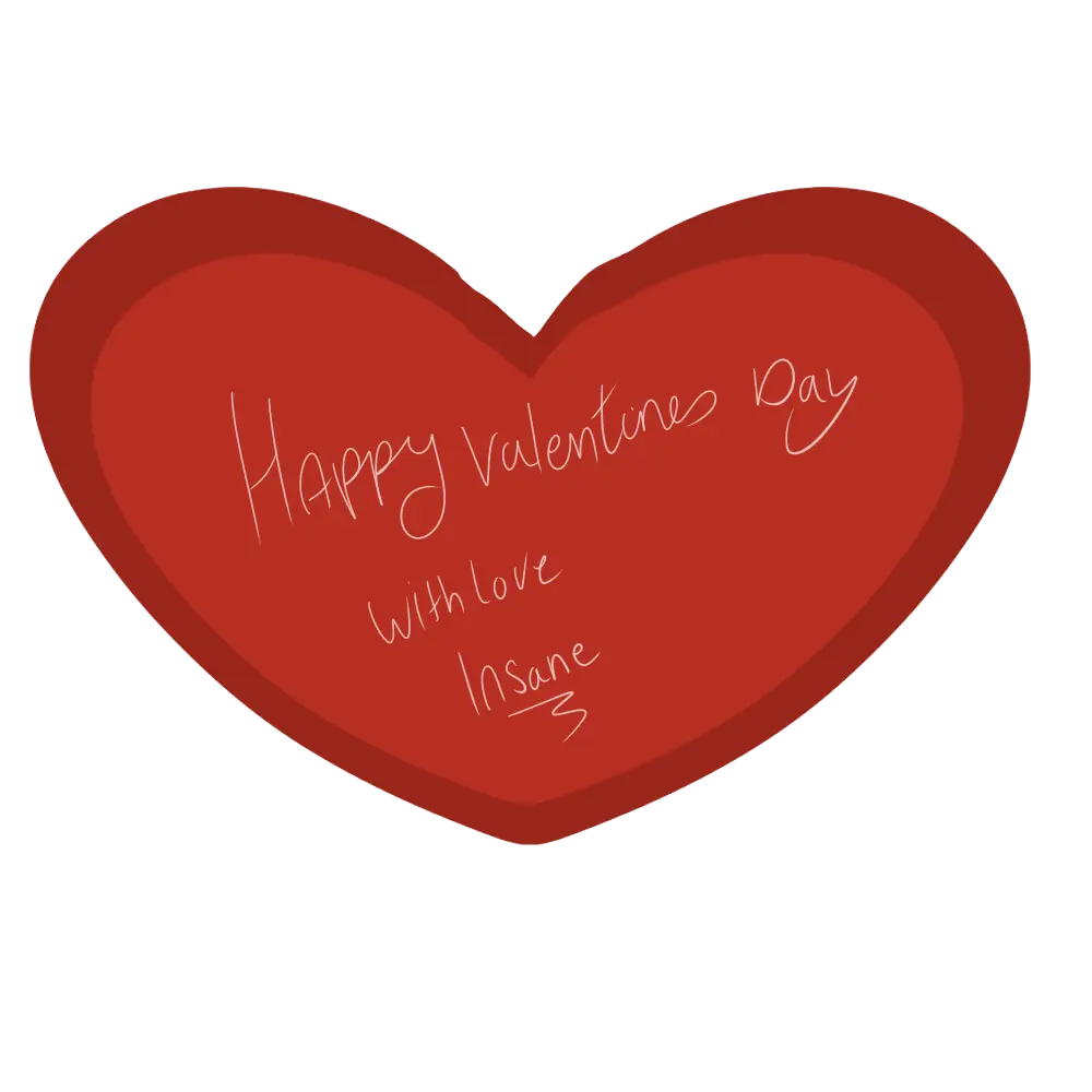 Red Heart with Valentine's Day Message