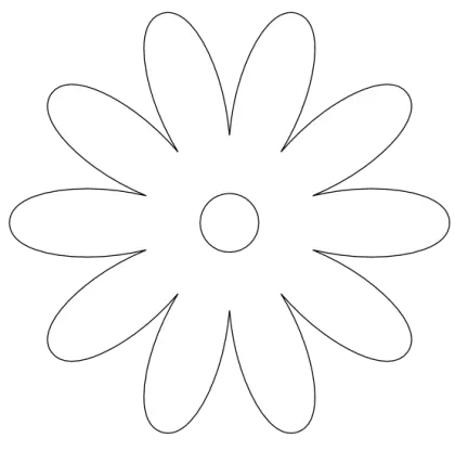 Black and White Flower Outline Design