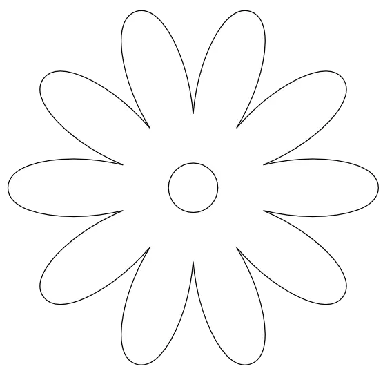 Black and White Flower Outline Design