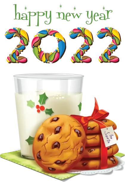 Happy New Year 2022 with Milk and Cookies