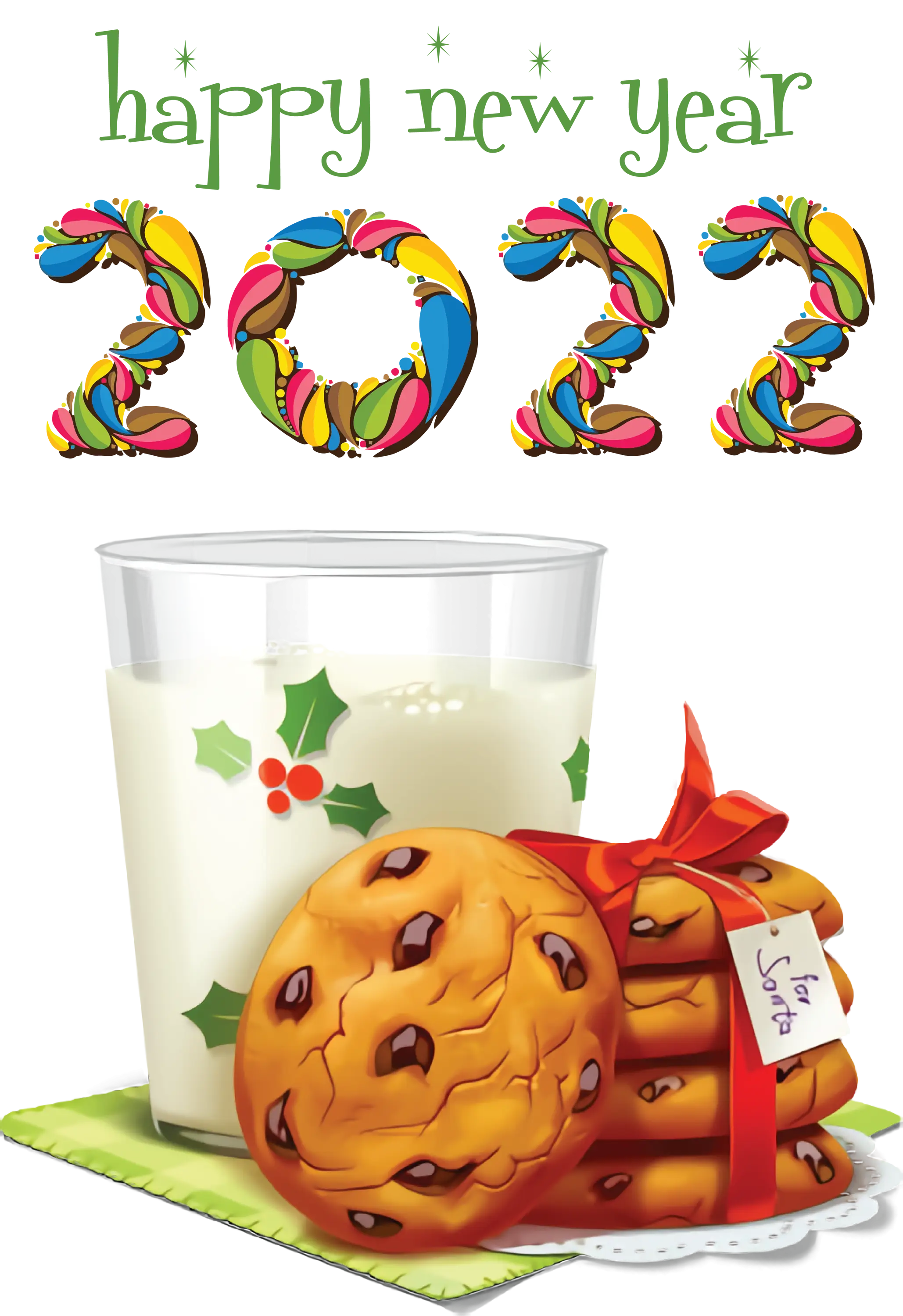 Happy New Year 2022 with Milk and Cookies