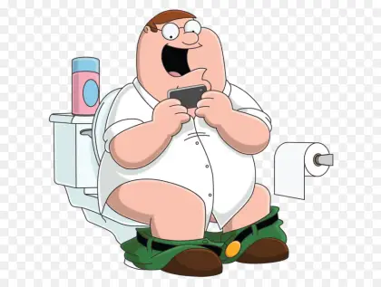 Cartoon Character on Toilet