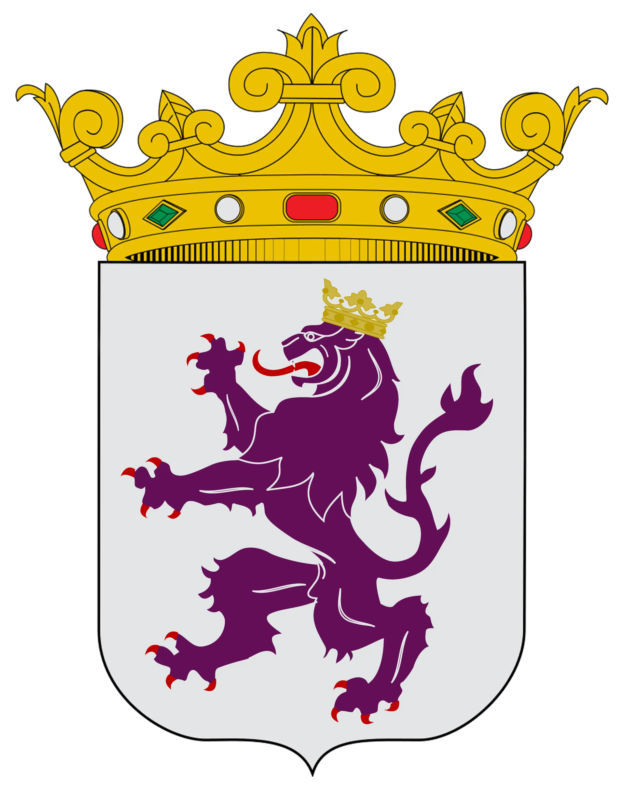 Purple Lion Crest with Crown