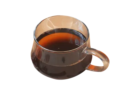 Black Tea in Transparent Glass Cup