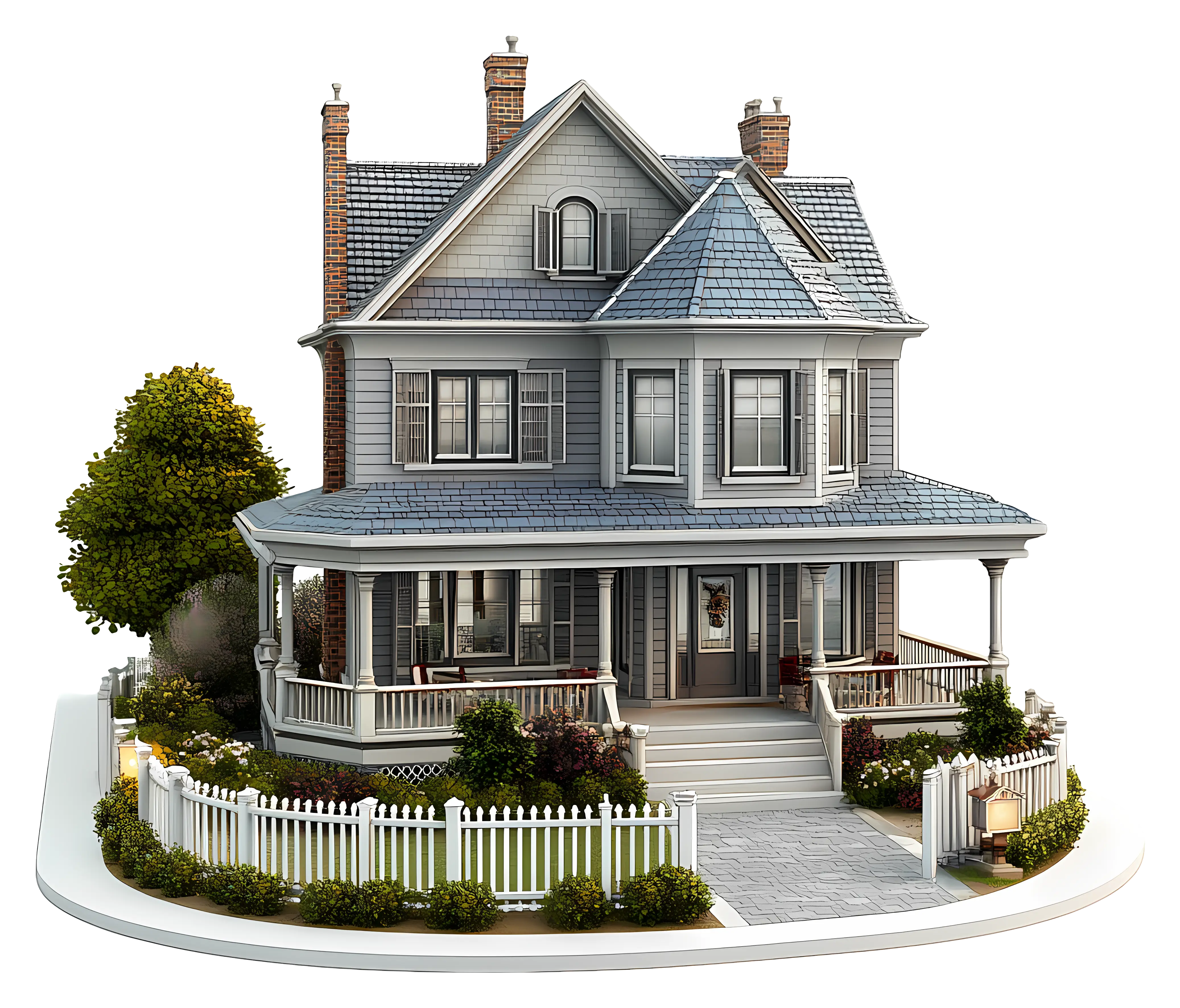 Charming House with Garden Illustration