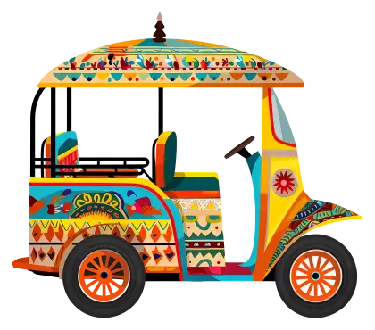 Decorated Colorful Tuk-Tuk Vehicle
