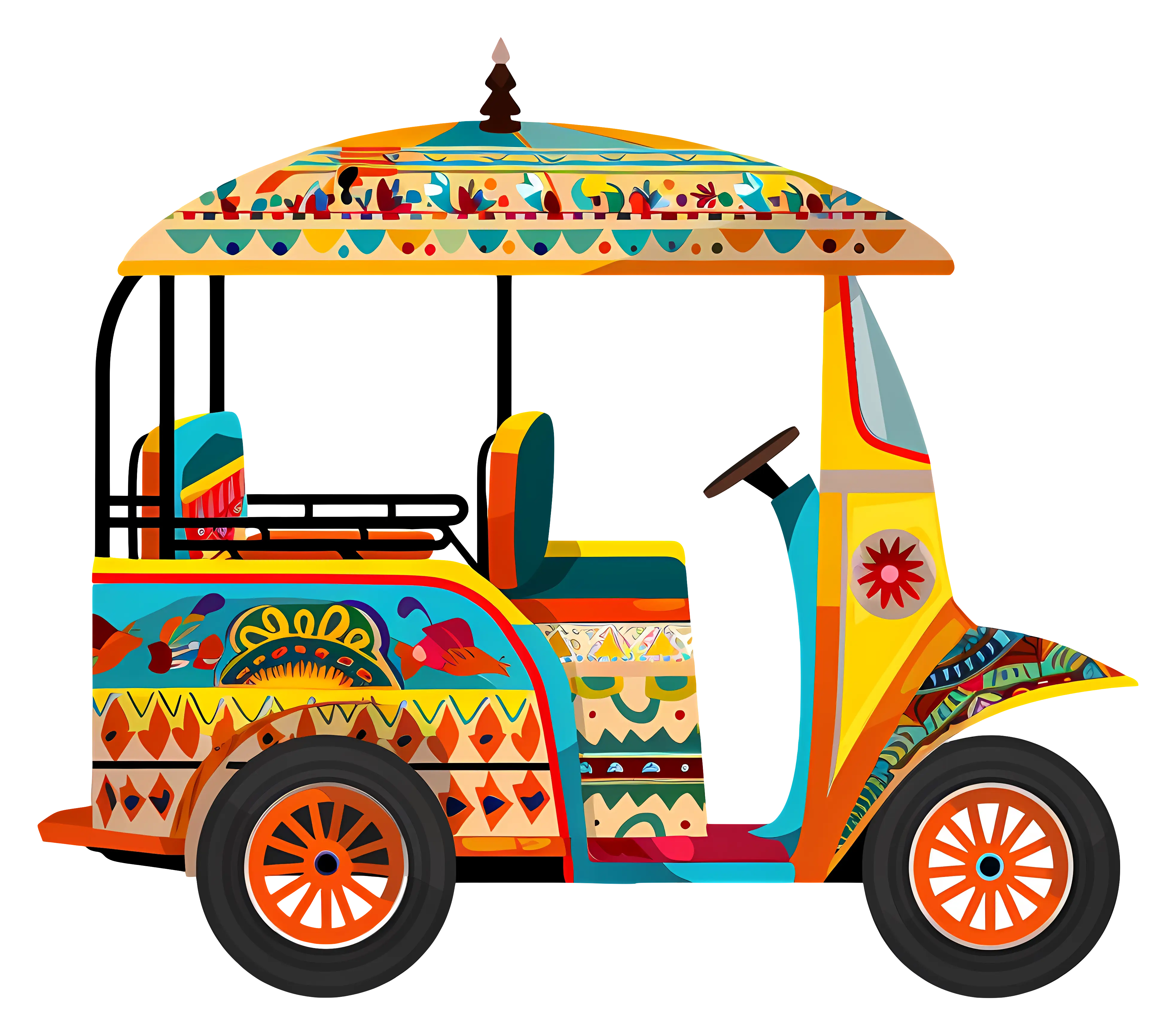 Decorated Colorful Tuk-Tuk Vehicle