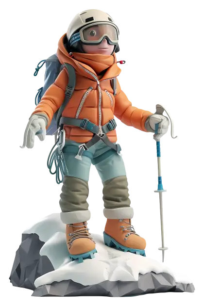 Mountain Climber with Gear