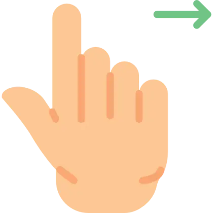 Hand Swipe Gesture Icon for Interface Navigation
