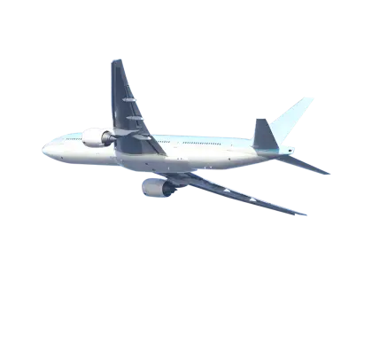 Airplane in Flight over the Sky