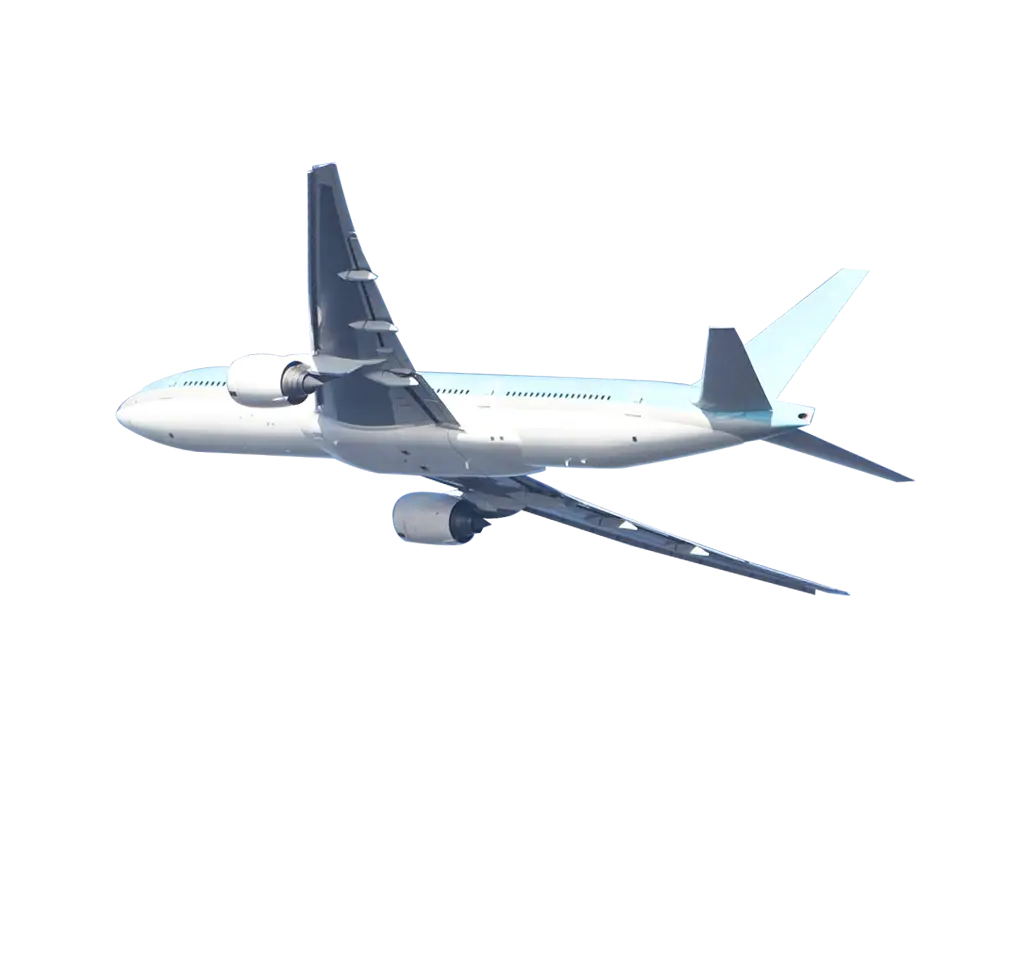 Airplane in Flight over the Sky