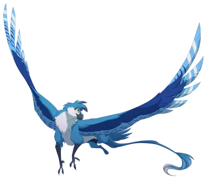 Mythical Blue Bird with Wings Spread