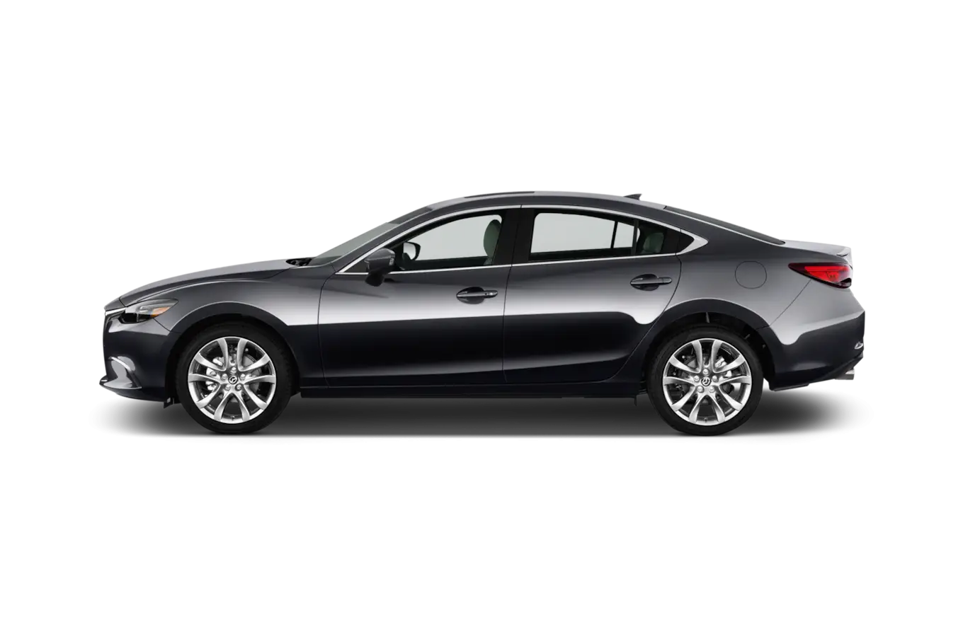 Silver Sedan Car on White Background