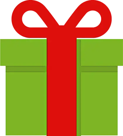 Green Gift Box with Red Ribbon Design