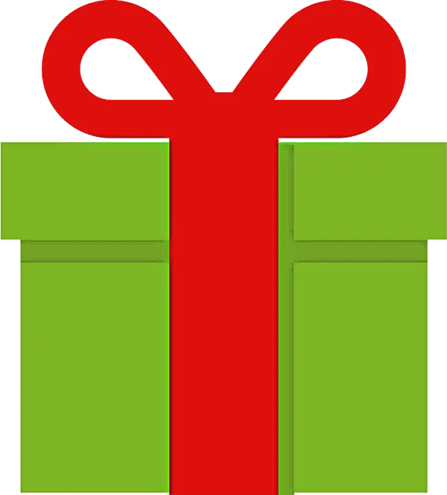 Green Gift Box with Red Ribbon Design