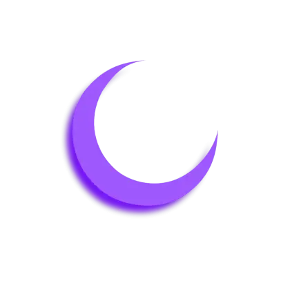 Purple Crescent Moon on Clear Background