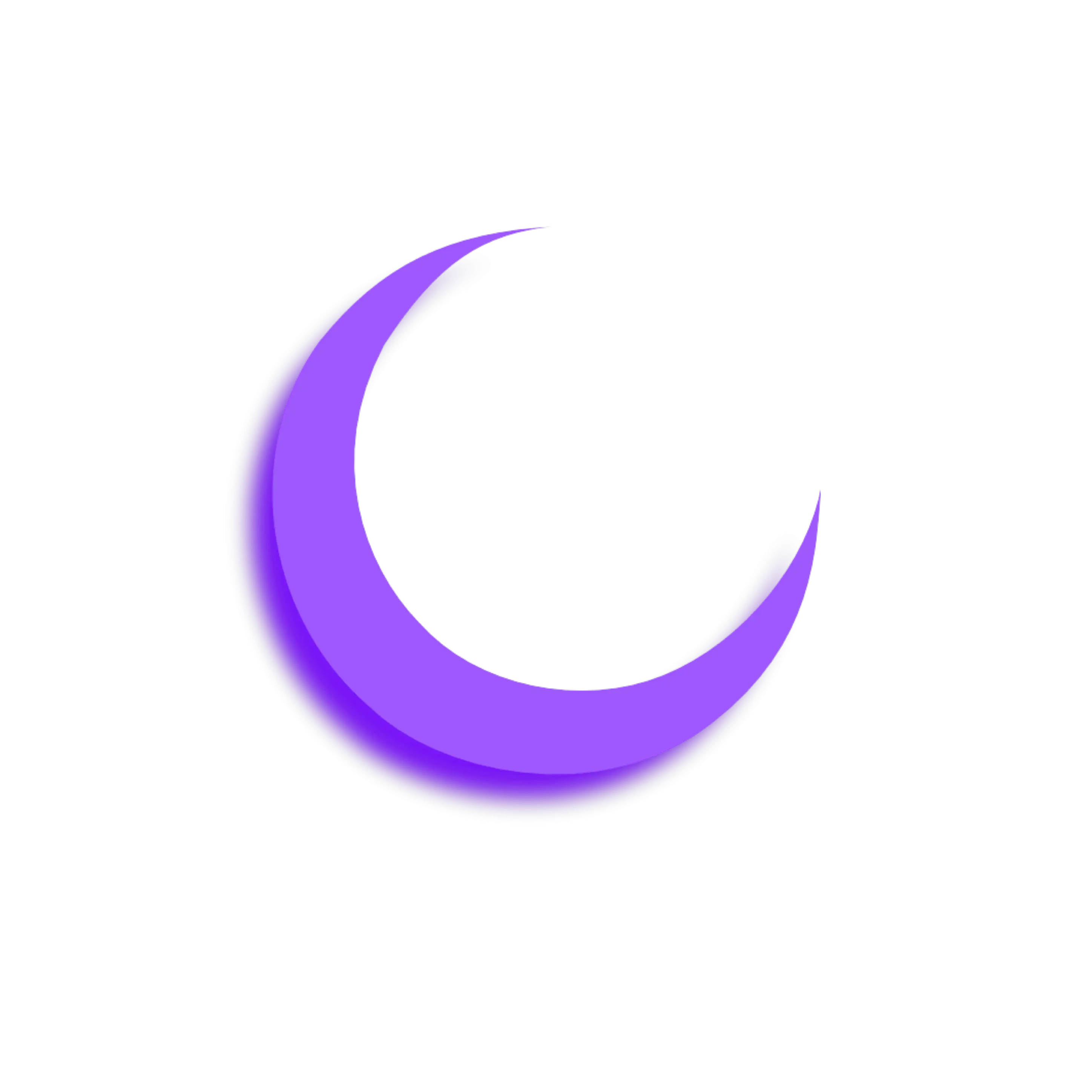 Purple Crescent Moon on Clear Background
