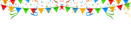 Colorful Party Decorations with Confetti and Banners