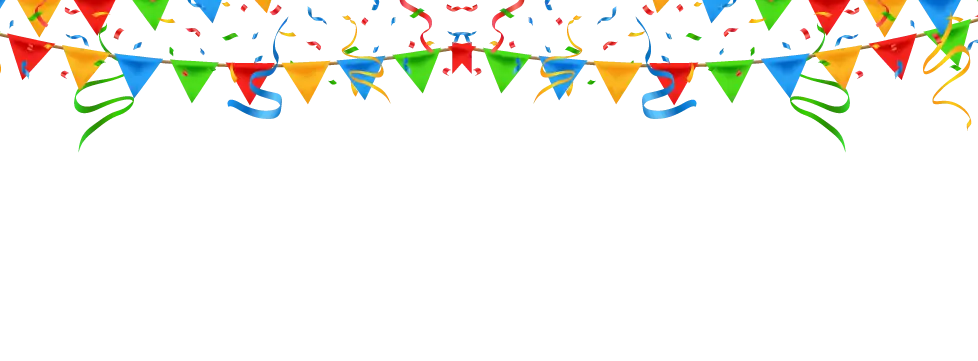 Colorful Party Decorations with Confetti and Banners