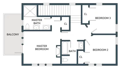 House Floor Plan with Three Bedrooms