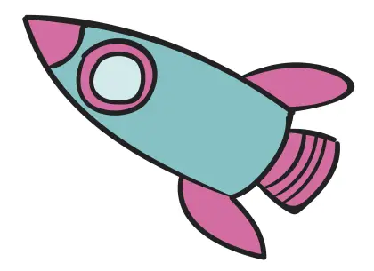 Cute Rocket Illustration in Cartoon Style