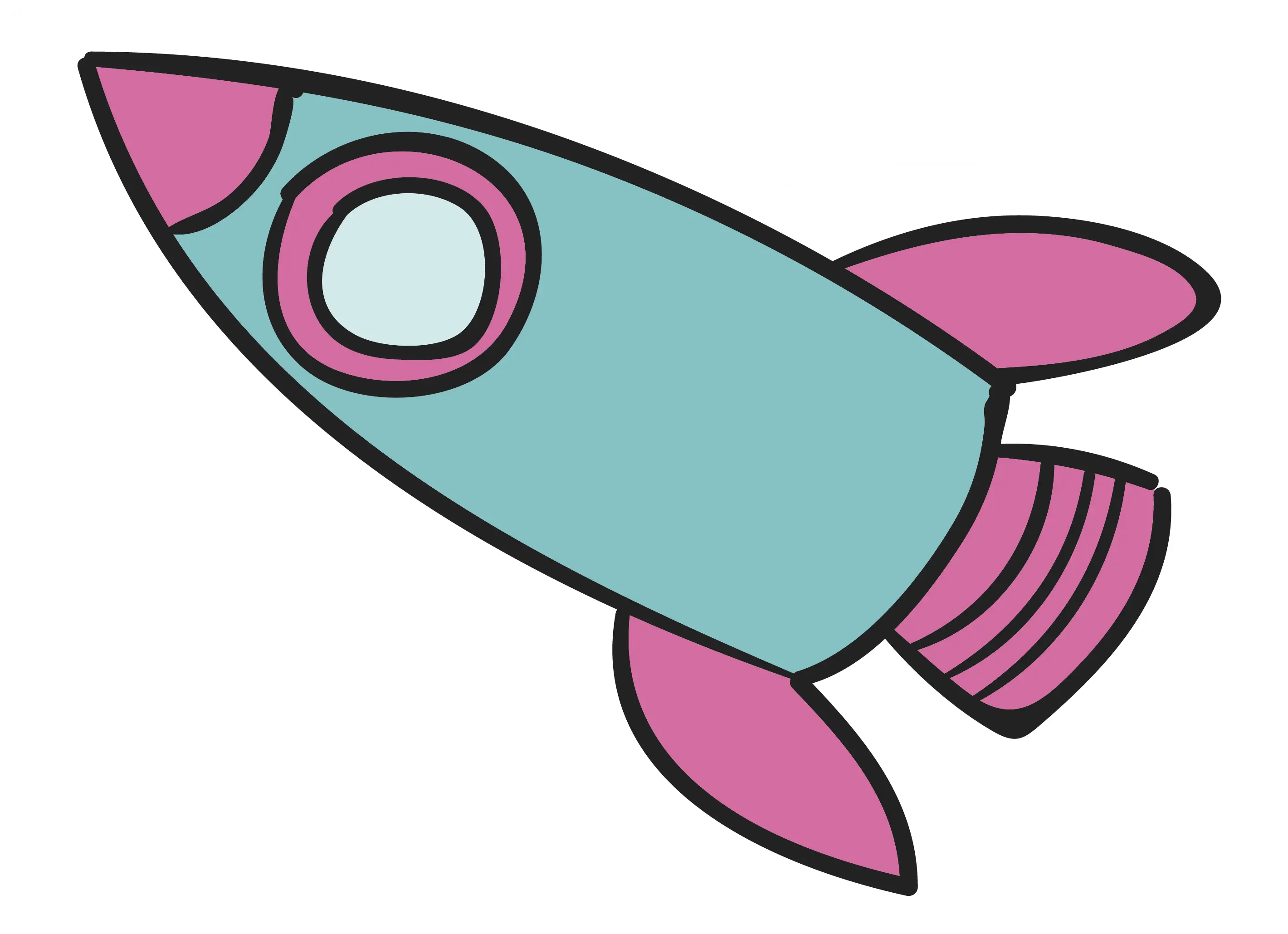 Cute Rocket Illustration in Cartoon Style