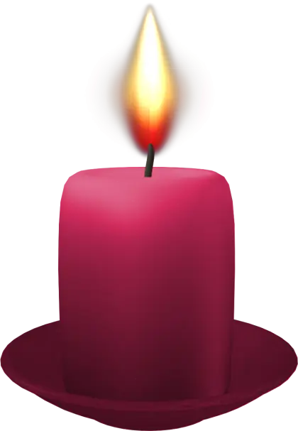 Red Candle with Bright Flame
