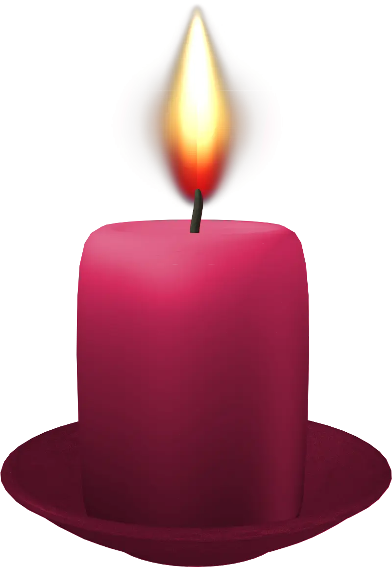 Red Candle with Bright Flame