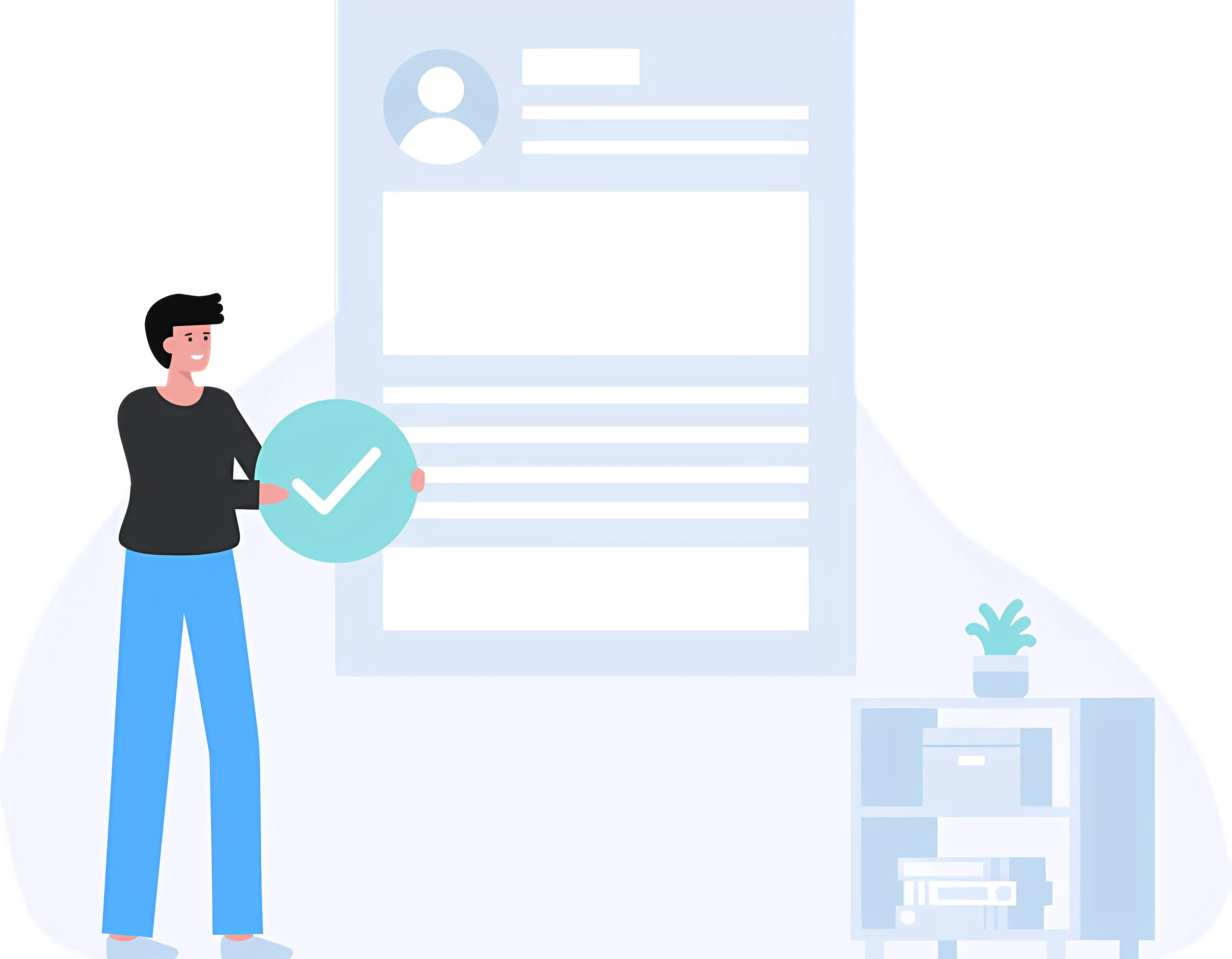 Man Holding Completed Checklist Illustration
