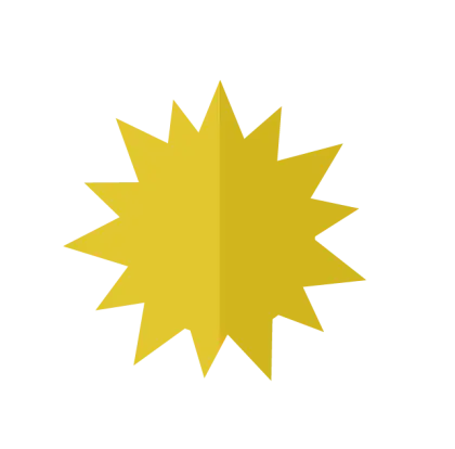 Yellow Starburst Shape Illustration