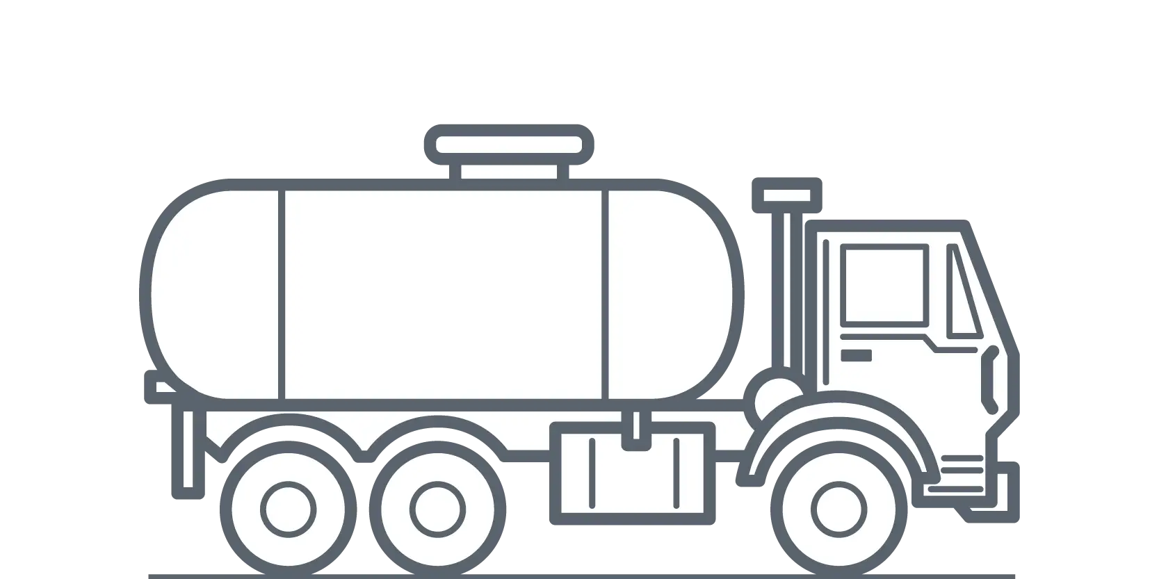 Tanker Truck Illustration in Outline Style