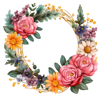 Elegant Flower Wreath with Roses
