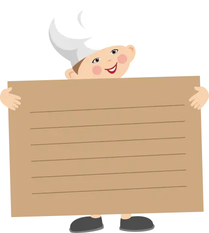 Cartoon Chef Holding a Sign