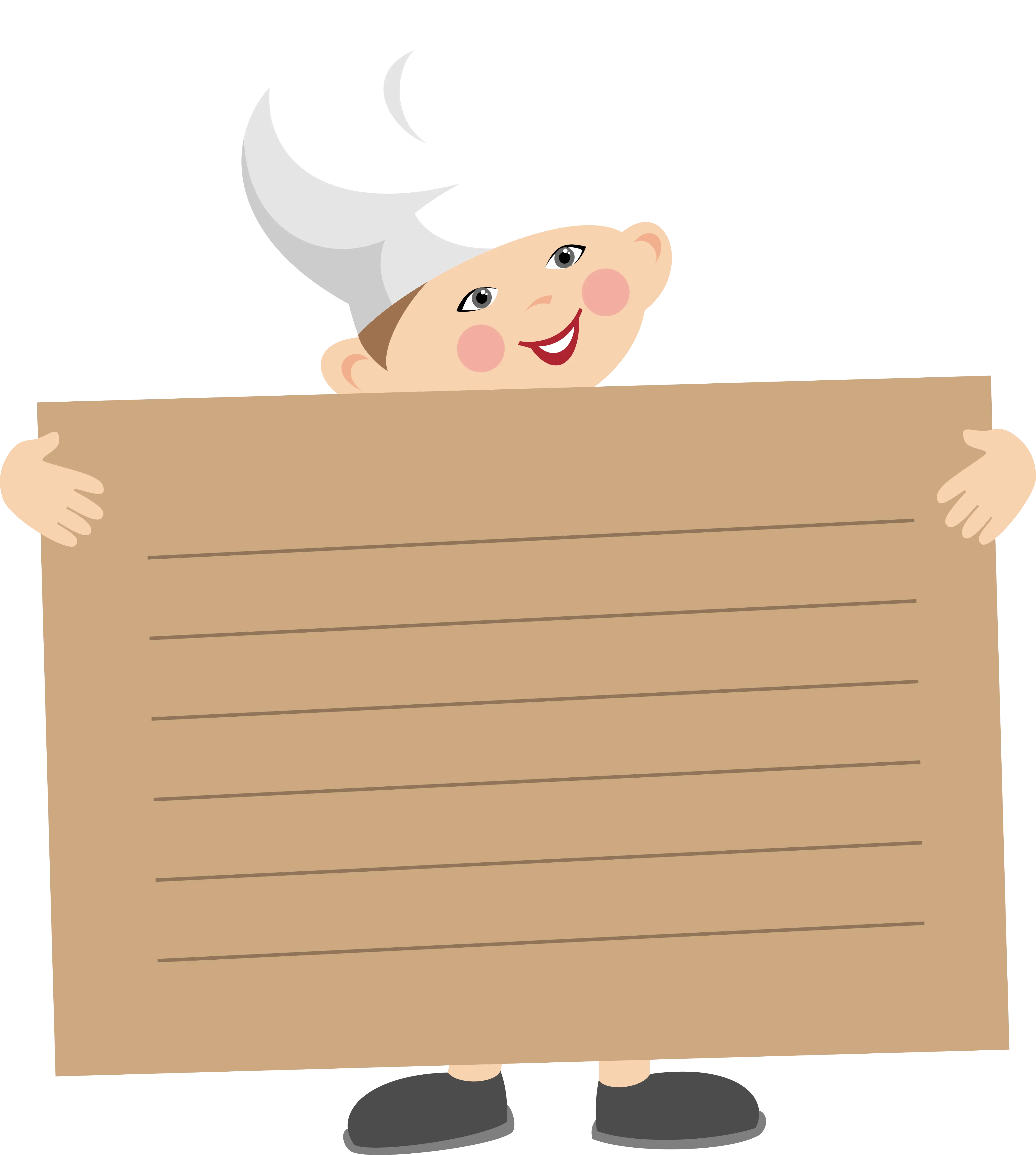 Cartoon Chef Holding a Sign