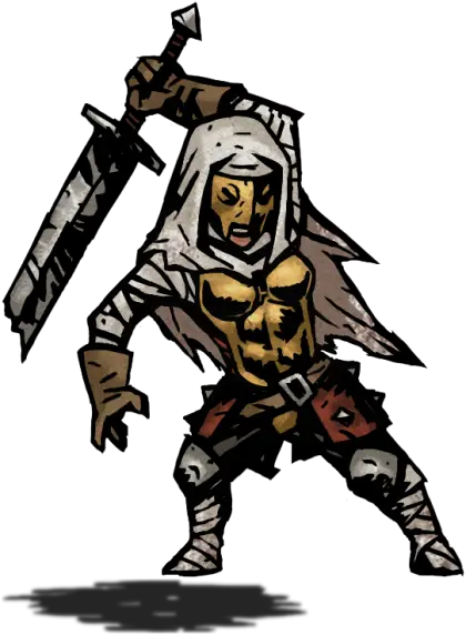 Cartoon Warrior Holding a Sword