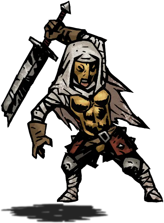 Cartoon Warrior Holding a Sword