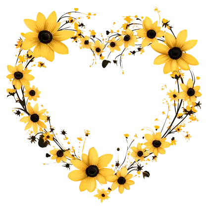 Yellow Flower Heart Arrangement