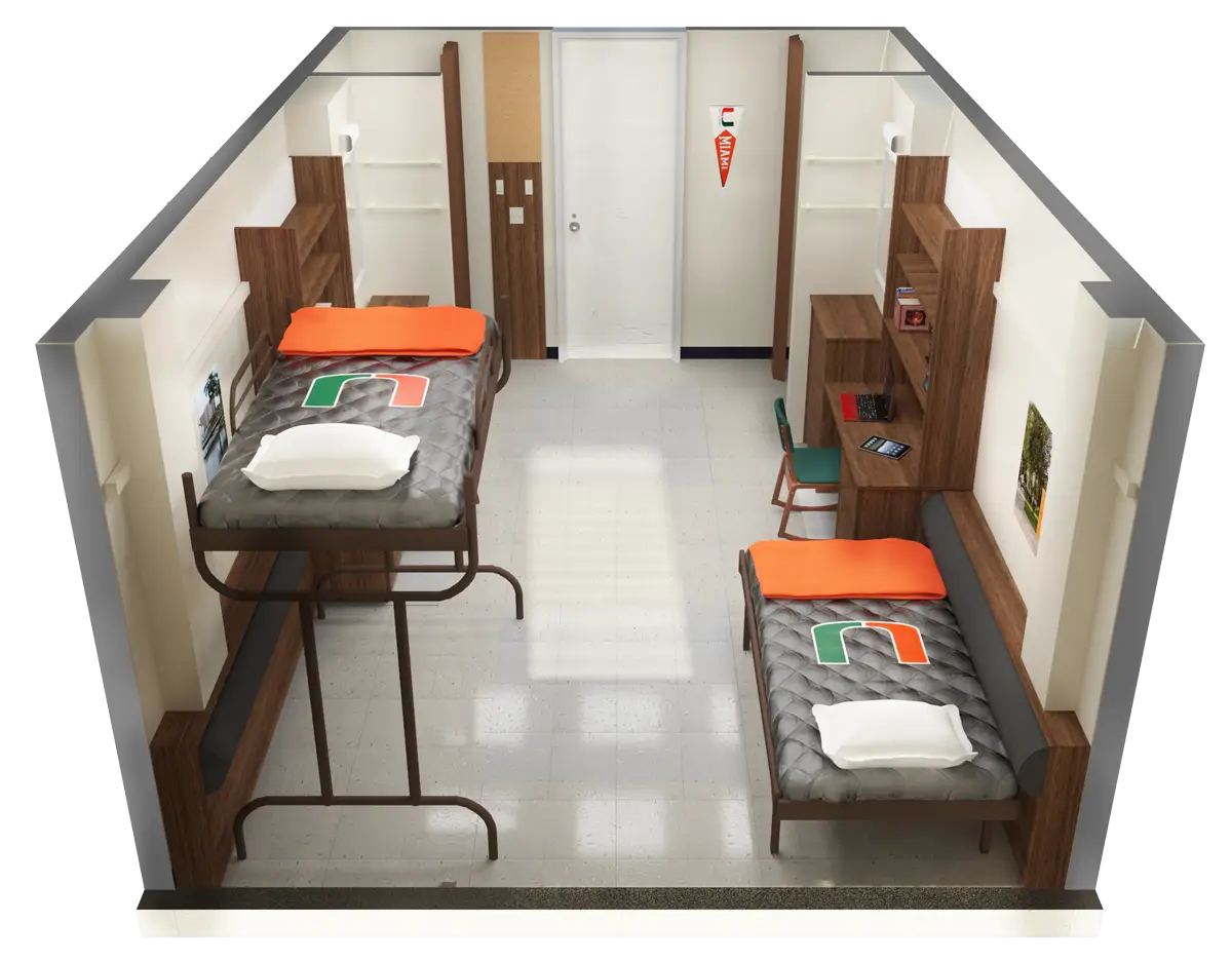 Dorm Room with Bunk Beds