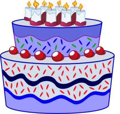 Colorful Birthday Cake with Candles