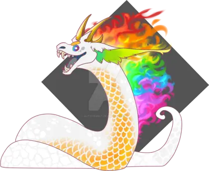 Colorful Rainbow Dragon Illustration