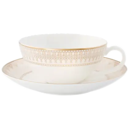 Elegant Ceramic Tea Cup and Saucer